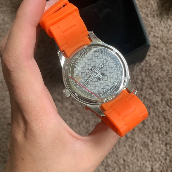 Orange Jacques Lemans Men's 1-1622N Rome Sports Watch Analog Silicone Strap - Picture 4 of 10